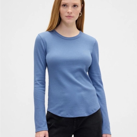 American Eagle Outfitters Tops - American Eagle | M | Classic Long-Sleeve Crewneck Top in Dusty Blue